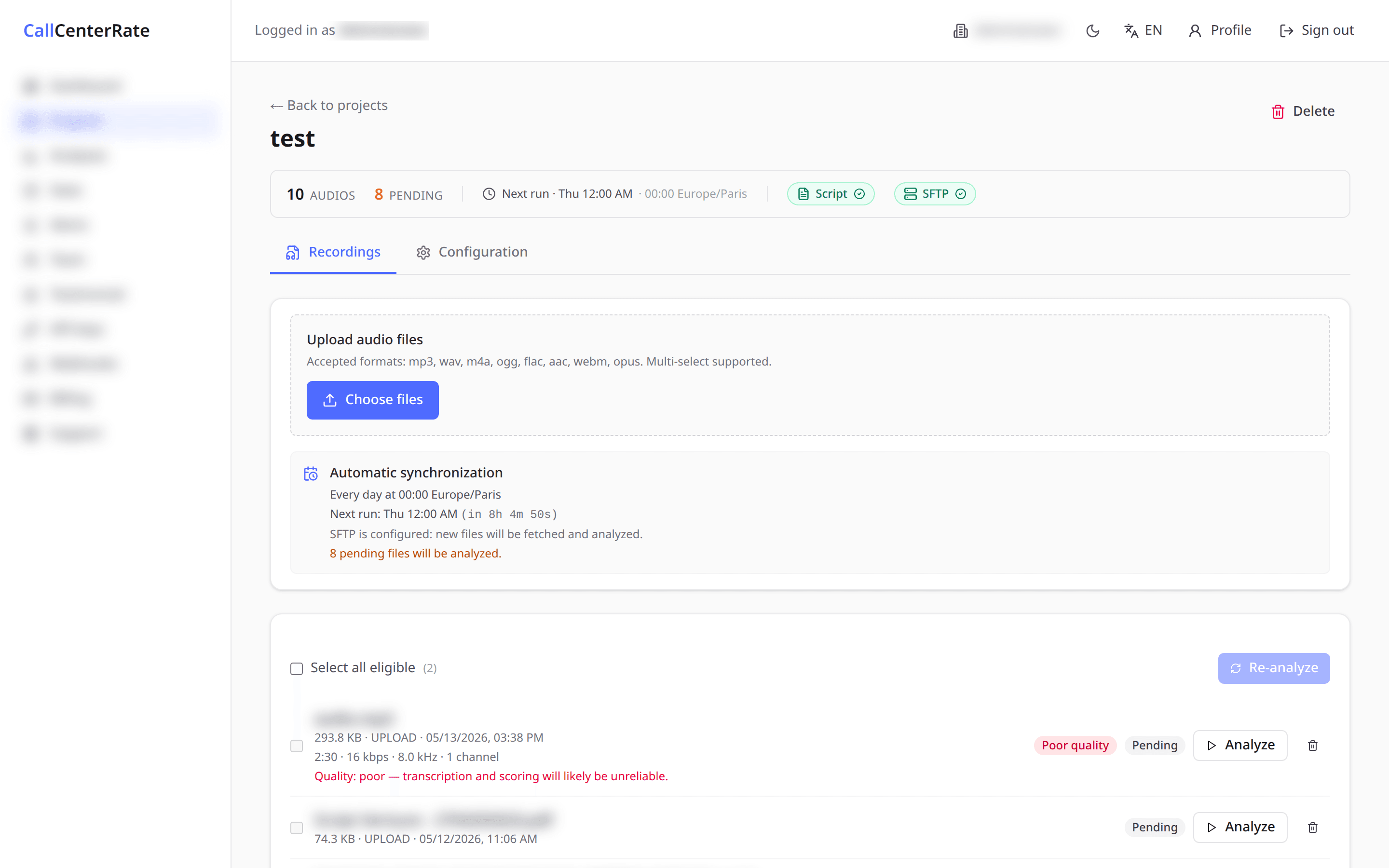 Upload your quality framework